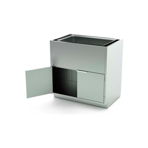 Aero Stainless Steel Base Cabinet, BC-4400, 2 Hinged Doors, 1 Shelf, 1 Sink Bowl, 30 in W x 21 in D x 36 in H BC-4400 - main